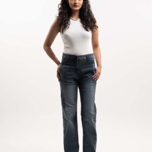 Straight Fit Jeans with Contrasting Side Panels