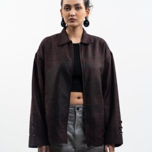 Screen Printed Zip-Up Shacket | BLK Vogue